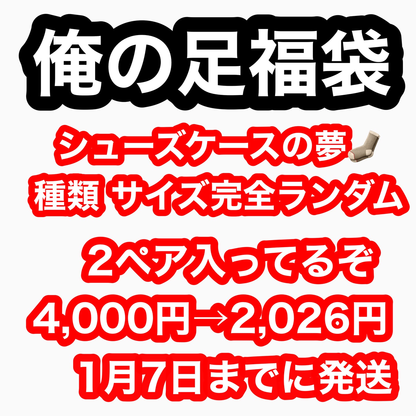 シューズケースの夢 俺の足シューズケースランダム 1/7までに発送 #俺の足福袋