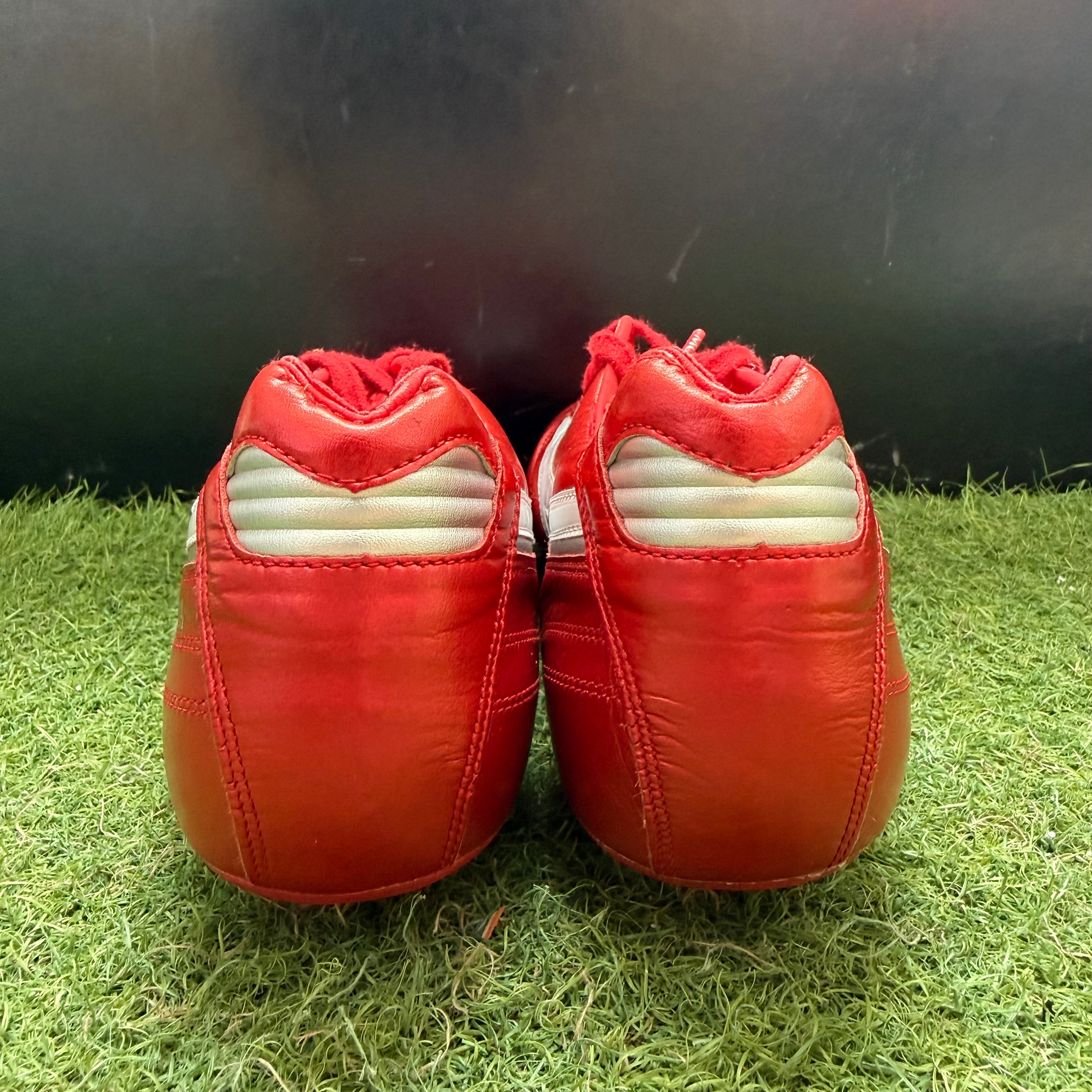 ジャガーズ レッド ハイカット スパイク 両足タフトー加工 28cm 27.5 Used Goods中古スパイク Morelia II Japan(かかとスエード加工